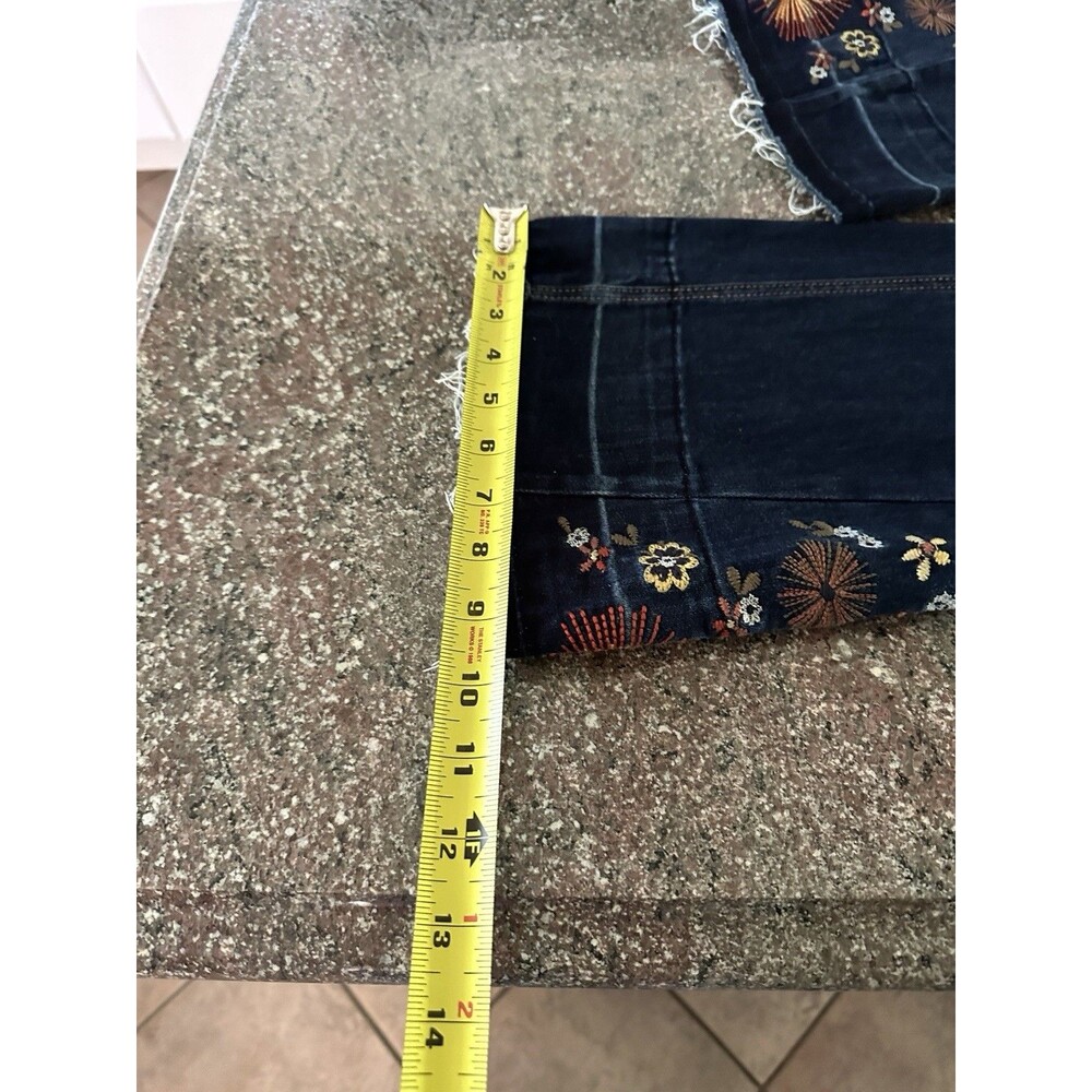 ASHLEY MASON PREMIUM Womens Blue Embroidered Flare Jeans Size 5/27 - Picture 10 of 13